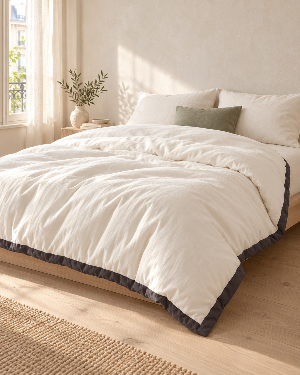 Couette japonaise 100 % coton brossée, épaisse et chaude