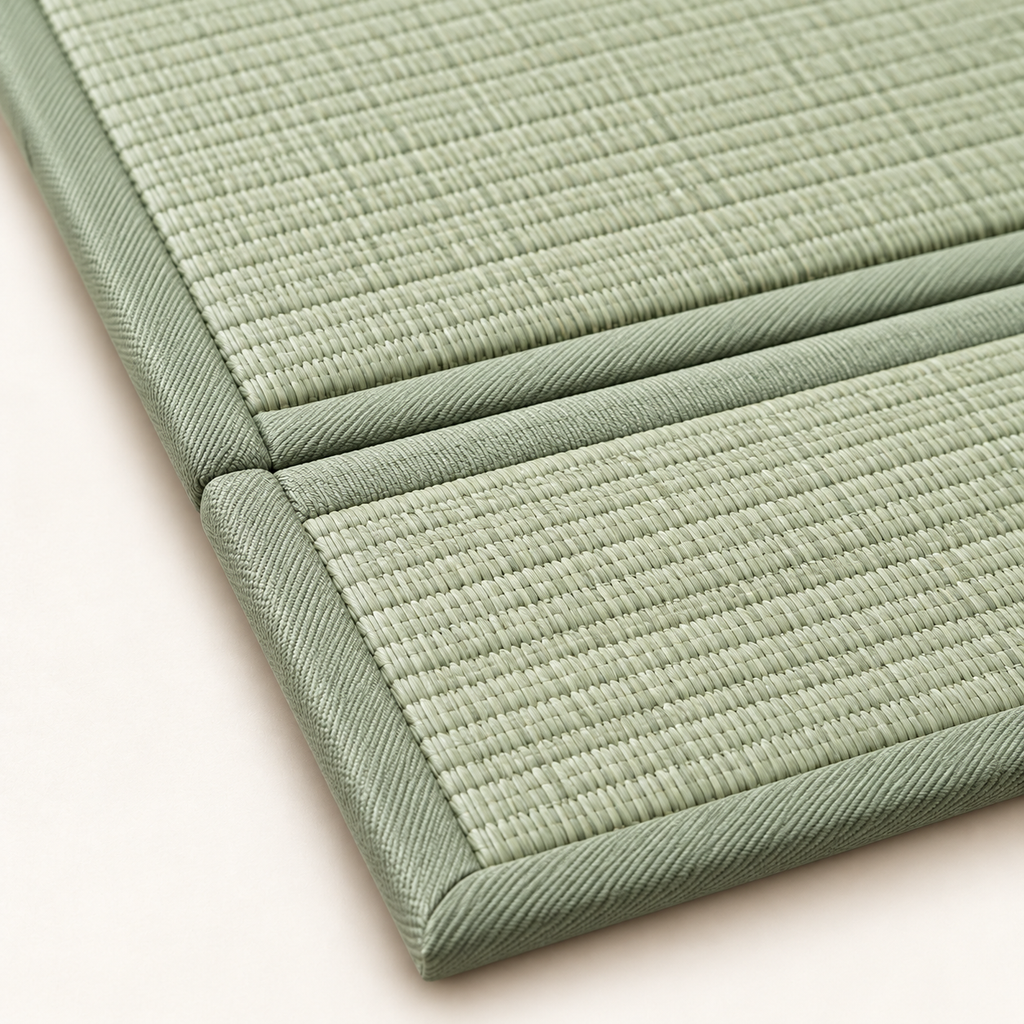 Tatami japonais pliable en jonc naturel, matelas de sol antidérapant
