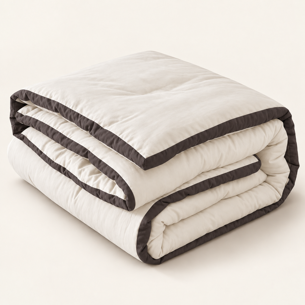 Couette japonaise 100 % coton brossée, épaisse et chaude